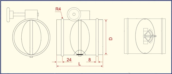 Van gió tròn điều chỉnh lưu lượng R-VCP